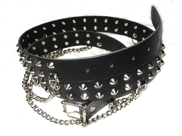 Spiked Stud Belt with Chain