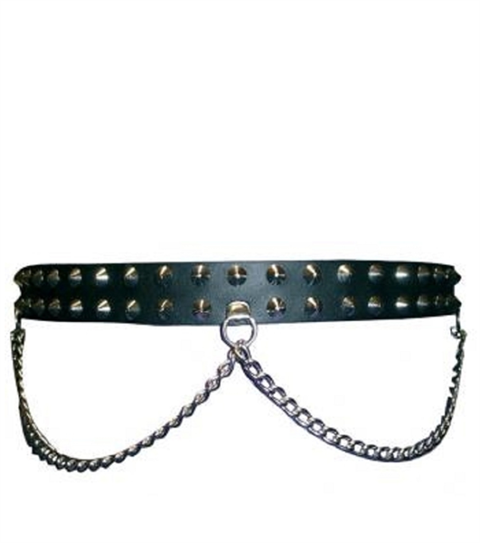 Spiked Stud Belt with Chain