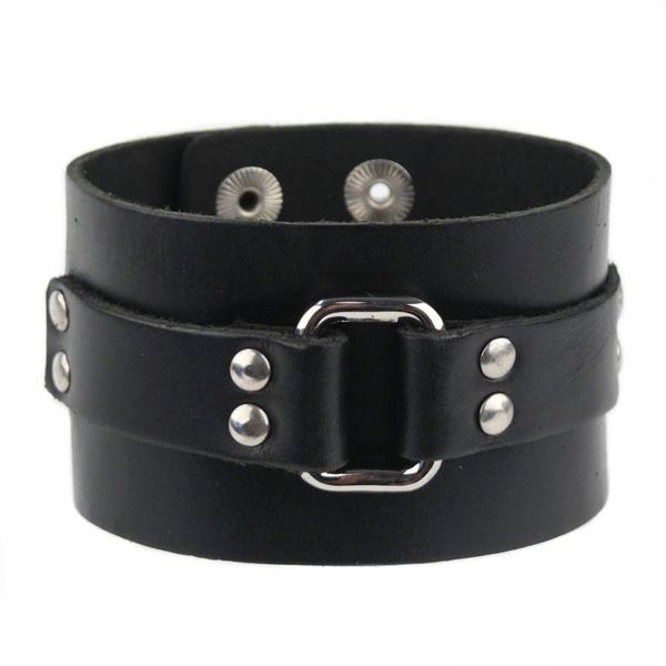 Leather Bracelet with Metal Buckle