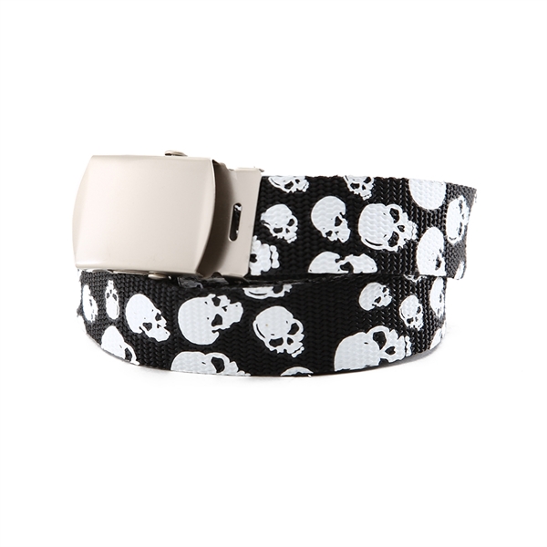 Fabric Belt with Skulls