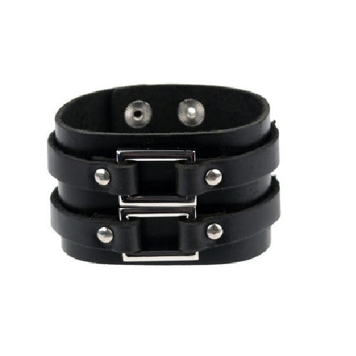 Leather Bracelet with Metal Buckle