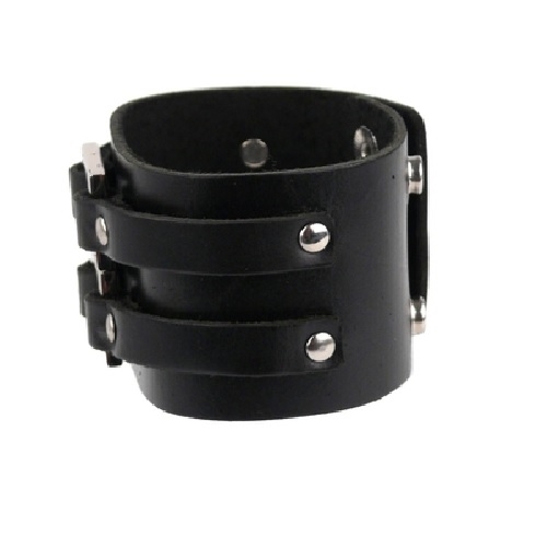 Leather Bracelet with Metal Buckle
