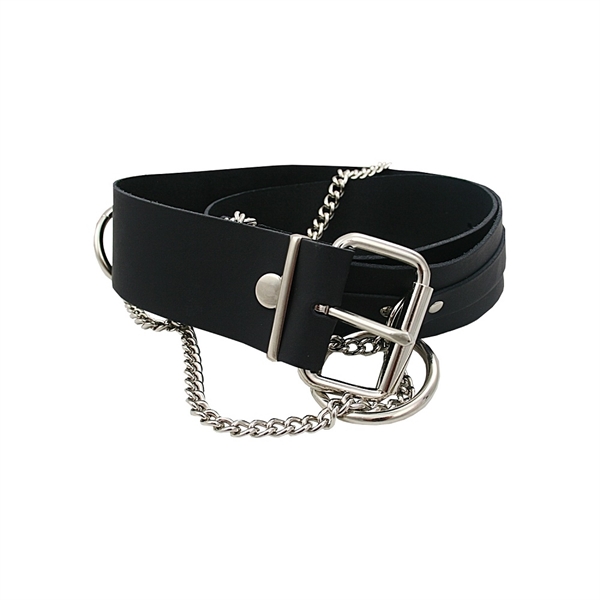 Sid Vicious Leather Belt with Chain
