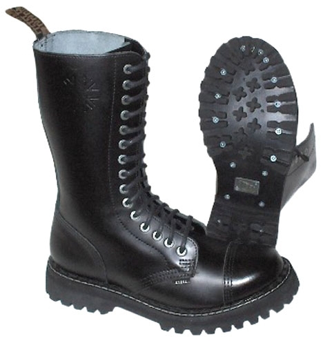 Steel – Full Black, 15-Eyelet Boots