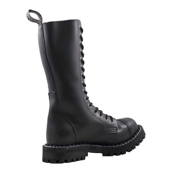 Steel – Full Black, 15-Eyelet Boots