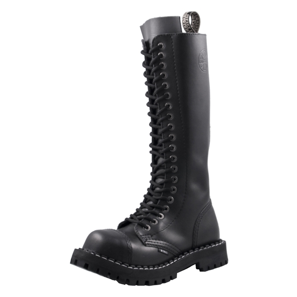 Steel – Full Black 20-Eyelet Boots
