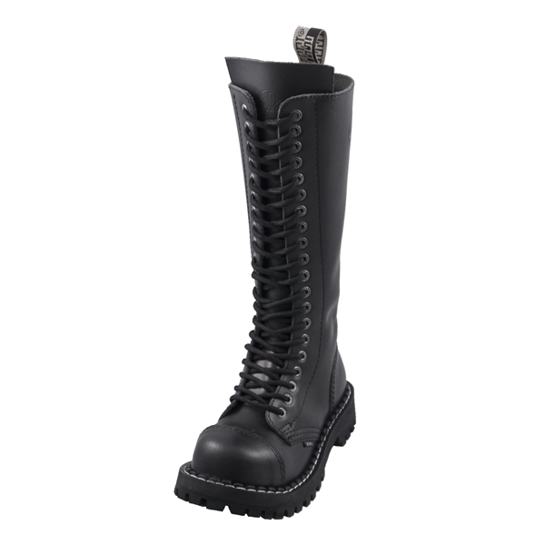 Steel – Full Black 20-Eyelet Boots