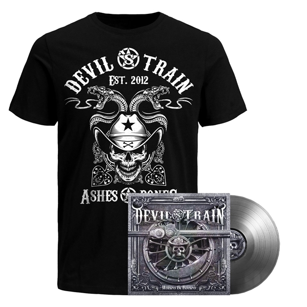 Devil`s Train - Ashes & Bones, Vinyl Bundle LP 1: Solid Silver LP 2: Grey/Black Marbled LP 3: White/Black Splatter