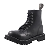 Steel – Full Black, 8-Eyelet Boots