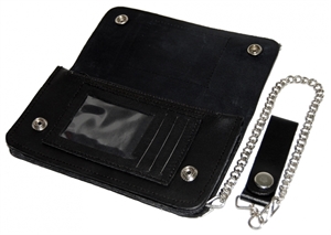 Leather Wallet with Belt Chain