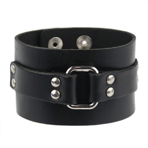 Leather Bracelet with Metal Buckle