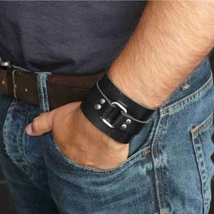 Leather Bracelet with Metal Buckle