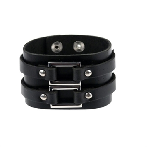 Leather Bracelet with Metal Buckle