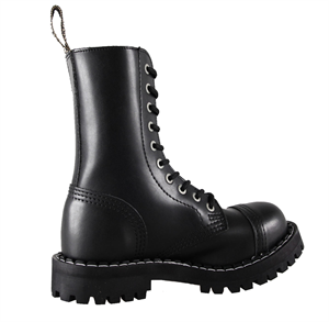 Steel – Full Black, 10-Eyelet Boots