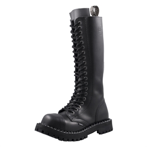 Steel – Full Black 20-Eyelet Boots